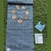 Cotton yoga mat with cotton gym towel and hemp pouch